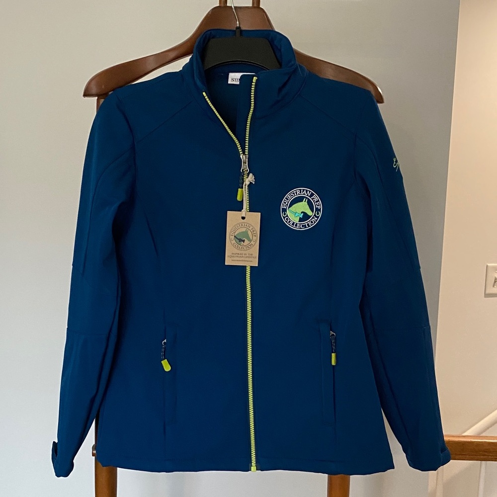 Equestrian Prep Collection by Stirrups Clothing. Women's Blue Softshell Jacket